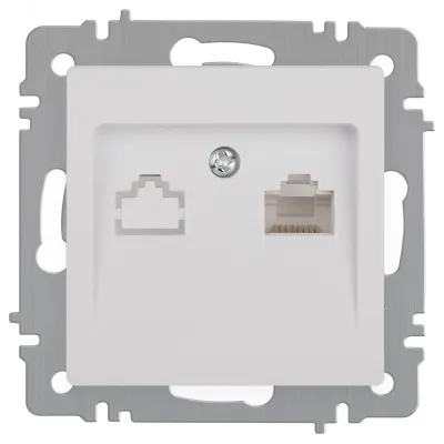 Розетка Intro Accent 6-303-01 информационная RJ45, IP20, СУ, белый