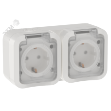 TORS Розетка 2-местная горизонтальная 16А IP55 TS322 белый IEK
