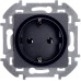 Розетка 1-местная с заземлением без защитных шторок 16А антрацит INSPIRIA