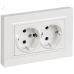 BRITE Розетка 2-местная с заземлением с защитными шторками плоская 16А в сборе РСшПл12-3-БрБ белый IEK