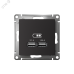 Розетка ATLASDESIGN USB 5В 1 порт x 2,1 А 2 порта х 1,05 А механизм карбон