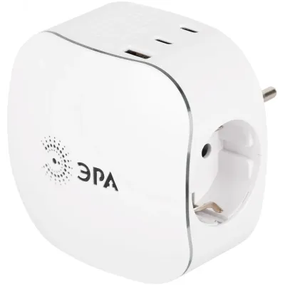 Разветвитель электрический 16А 3 розетки + 3 USB A+C с заземлением со шторками белый SP-3e-3USBAC-W