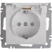 Розетка Intro Accent 6-209-01 , 2P+E Schuko с крышкой штор., 16А-250В, IP44, СУ, AL/CU, белый