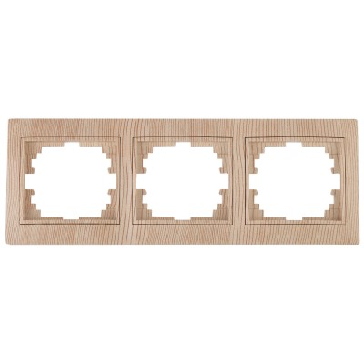 Рамка для розеток и выключателей Intro Plano 1-503-11 на 3 поста горизонтальная, СУ, сосна