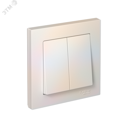 Выключатель двухклавишный ATLASDESIGN схема 5 10АХ в сборе жемчуг