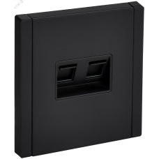 FORTE&PIANO Розетка компьютерная двойная RJ45 кат.6 FP134M металл черный IEK