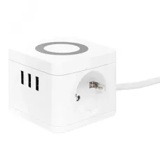 Удлинитель Куб 2 гнезда 3USB 2,4А+зарядное устройство 1,3 метра 1мм2
