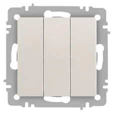 Выключатель Intro Accent 6-106-06 тройной, 10А-250В, IP20, СУ, AL/CU, перламутр