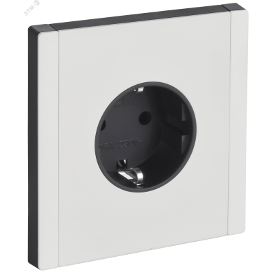 FORTE&PIANO Розетка 1-местная с заземлением с защитными шторками винтовое крепление 16А FP215M металл белый IEK