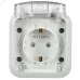 TORS Розетка 1-местная заземляющим контактом и крышкой 16А IP55 TS320 белый IEK