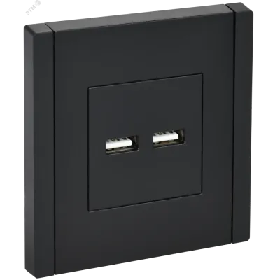 FORTE&PIANO Розетка USB A+A 3,1А FP149 черный IEK