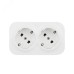 Розетка 2-местная для открытой установки с заземлением без защитных шторок с предварительным подключением 16А белый QUTEO