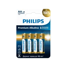 Батарейки Philips LR6M4W/51 АА алкалиновые 1,5v 4 шт. LR6-4BL Premium (4/48/144/17280)