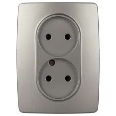 Розетка ЭРА Серия 12 12-2107-16 , 2X2P, 16А-250В, титан