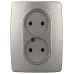 Розетка ЭРА Серия 12 12-2107-16 , 2X2P, 16А-250В, титан