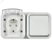 TORS Блок розетка + выключатель горизонтальный 16А IP55 TS342 белый IEK