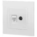 Розетка ЭРА Elegance 14-3110-01М RJ45+TV, белый матовый