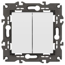 Переключатель ЭРА Elegance 14-1106-01М двойной, 10АХ-250В, белый матовый