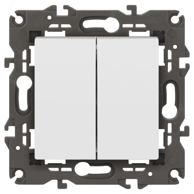Переключатель ЭРА Elegance 14-1106-01М двойной, 10АХ-250В, белый матовый