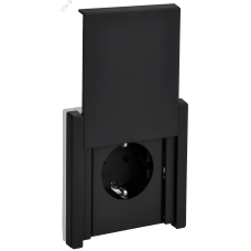 FORTE&PIANO Розетка 1-местная с заземлением с защитными шторками и крышкой винтовое крепление 16А IP44 FP121M металл черный IEK