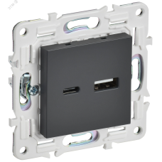 SKANDY Розетка USB A+C 3,1А SK-R14T титан IEK