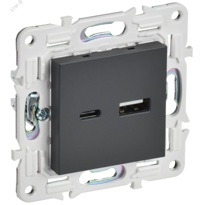 SKANDY Розетка USB A+C 3,1А SK-R14T титан IEK