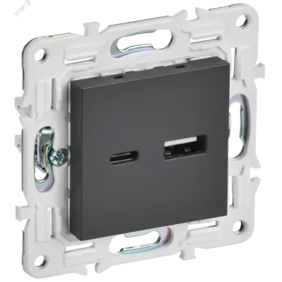 SKANDY Розетка USB A+C 3,1А SK-R14T титан IEK