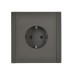 FORTE&PIANO Розетка 1-местная с заземлением без защитных шторок безвинтовое крепление 16А FP314 серый IEK
