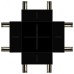Коннектор Х-образный для тонкого магнитного шинопровода черный TRM-S5-CX BK