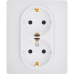 Розетка 2-местная с заземлением с защитными шторками 16А в сборе белый INSPIRIA Розетка 2-местная с заземлением с защитными шторками 16А в сборе белый INSPIRIA