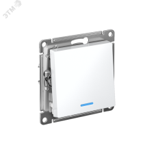 ATLASDESIGN 1-клавишный ПЕРЕКЛЮЧАТЕЛЬ с подсветкой, сх.6а, 10АХ, быстрозажимные клеммы, БЕЛЫЙ