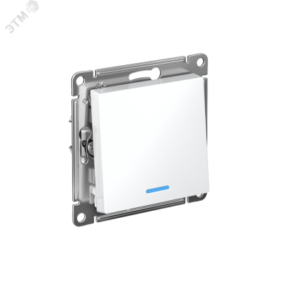 ATLASDESIGN 1-клавишный ВЫКЛЮЧАТЕЛЬ с подсветкой, сх.1а, 10АХ, быстрозажимные клеммы, БЕЛЫЙ