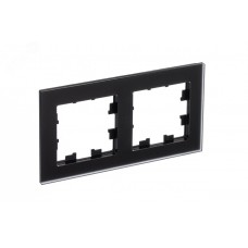 Рамка двухпостовая ATLASDESIGN NATURE, МАТОВОЕ ОРГАНИЧЕСКОЕ СТЕКЛО ЧЕРНЫЙ