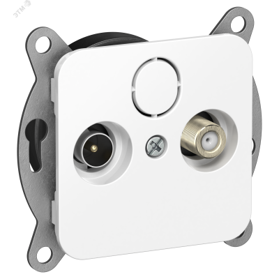 FLITE Розетка 2-местная TV+SAT экранированная оконечная РТВс-2-1-1-ФлБ белый IEK