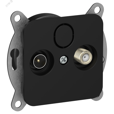 FLITE Розетка 2-местная TV+SAT экранированная оконечная РТВс-2-1-1-ФлЧ черный IEK