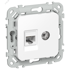 FLITE Розетка 2-местная RJ45/TV категория 5Е UTP РКТВ5е-2-0-ФлБ белый IEK