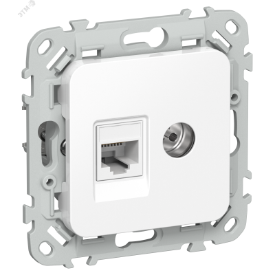 FLITE Розетка 2-местная RJ45/TV категория 5Е UTP РКТВ5е-2-0-ФлБ белый IEK