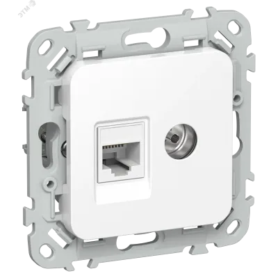 FLITE Розетка 2-местная RJ45/TV категория 5Е UTP РКТВ5е-2-0-ФлБ белый IEK
