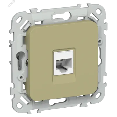 FLITE Розетка компьютерная RJ45 категория 5Е UTP РК5е-1-0-ФлО оливковый IEK