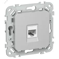 FLITE Розетка компьютерная RJ45 категория 6 UTP РК6-1-0-ФлА алюминий IEK
