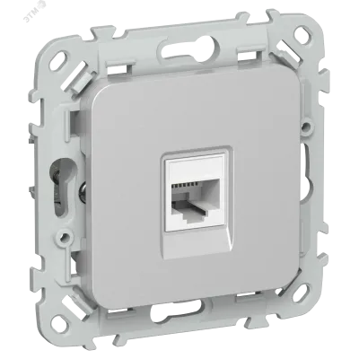 FLITE Розетка компьютерная RJ45 категория 6 UTP РК6-1-0-ФлА алюминий IEK