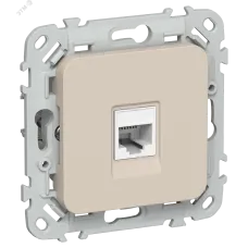 FLITE Розетка компьютерная RJ45 категория 6 UTP РК6-1-0-ФлЛ льняной IEK