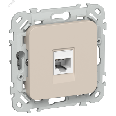 FLITE Розетка компьютерная RJ45 категория 6 UTP РК6-1-0-ФлЛ льняной IEK