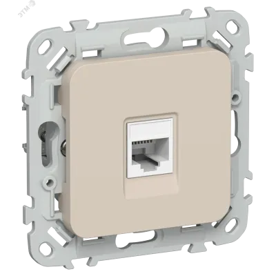 FLITE Розетка компьютерная RJ45 категория 6 UTP РК6-1-0-ФлЛ льняной IEK