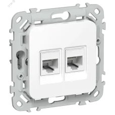 FLITE Розетка 2-местная компьютерная RJ45 категория 5Е UTP РК5е-2-0-ФлБ белый IEK