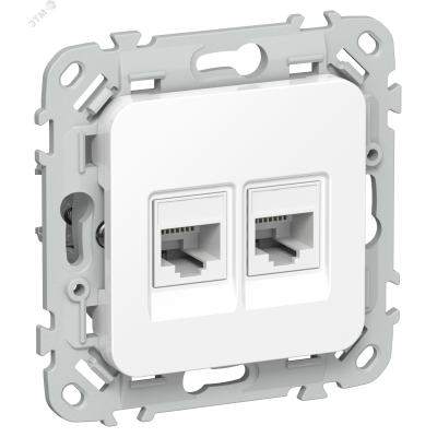 FLITE Розетка 2-местная компьютерная RJ45 категория 5Е UTP РК5е-2-0-ФлБ белый IEK