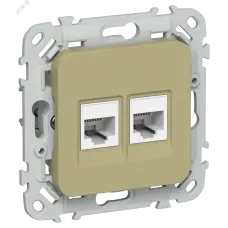FLITE Розетка 2-местная компьютерная RJ45 категория 5Е UTP РК5е-2-0-ФлО оливковый IEK