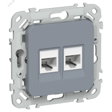 FLITE Розетка 2-местная компьютерная RJ45 категория 5Е UTP РК5е-2-0-ФлМ маренго IEK