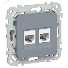 FLITE Розетка 2-местная компьютерная RJ45 категория 5Е UTP РК5е-2-0-ФлМ маренго IEK