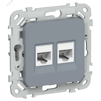 FLITE Розетка 2-местная компьютерная RJ45 категория 5Е UTP РК5е-2-0-ФлМ маренго IEK